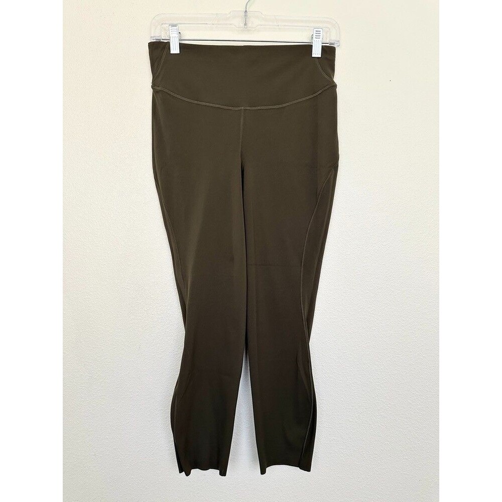 Lululemon Base Pace High-Rise Crop 23" Army Green Athleisure Yoga Women's Size 8